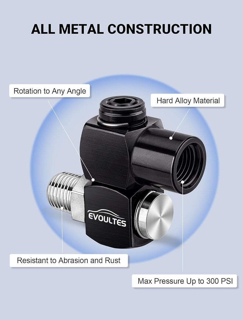 EVOULTES 2-Packs 1/4" NPT 360° Swivel Air Hose Fittings, No Leakage Air Compressor Hose Fittings with 1/4 Inch MNPT Quick Connect, Air Tool Fittings for Air Compressor Attachments - Image 5